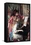 Girls At The Piano-Pierre-Auguste Renoir-Framed Stretched Canvas