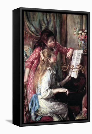 Girls At The Piano-Pierre-Auguste Renoir-Framed Stretched Canvas