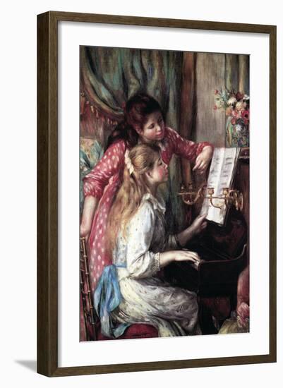 Girls At The Piano-Pierre-Auguste Renoir-Framed Art Print