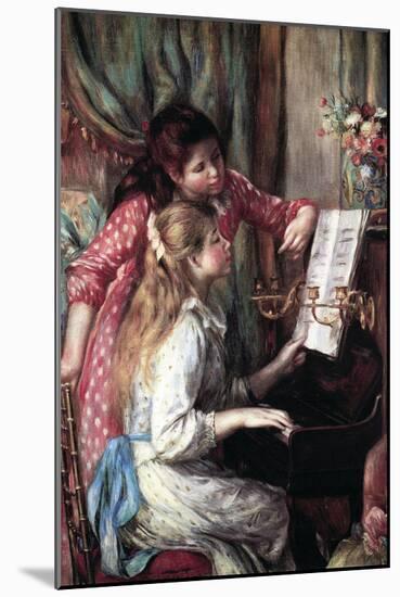 Girls At The Piano-Pierre-Auguste Renoir-Mounted Art Print