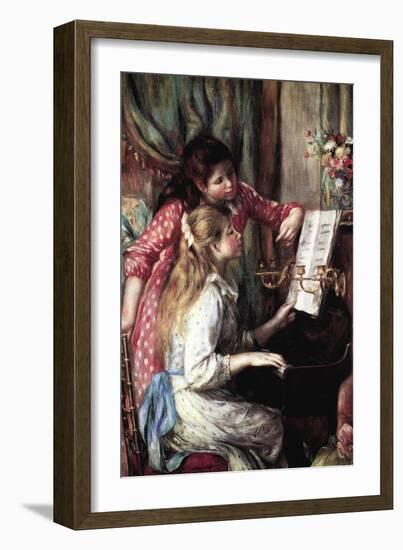 Girls At The Piano-Pierre-Auguste Renoir-Framed Art Print