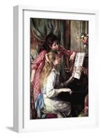 Girls At The Piano-Pierre-Auguste Renoir-Framed Art Print