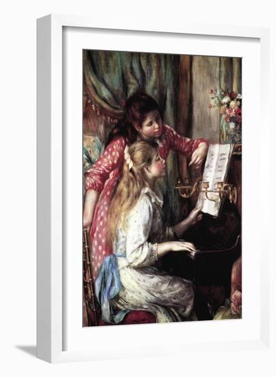 Girls At The Piano-Pierre-Auguste Renoir-Framed Art Print