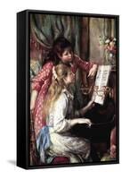 Girls At The Piano-Pierre-Auguste Renoir-Framed Stretched Canvas