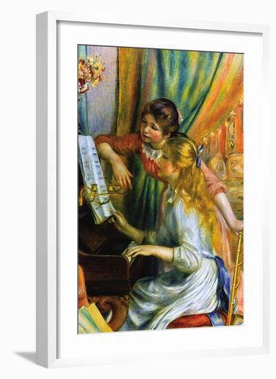 Girls At The Piano-Pierre-Auguste Renoir-Framed Art Print