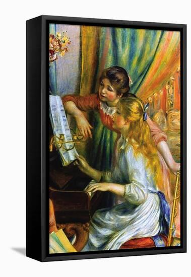 Girls At The Piano-Pierre-Auguste Renoir-Framed Stretched Canvas