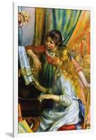 Girls At The Piano-Pierre-Auguste Renoir-Framed Art Print