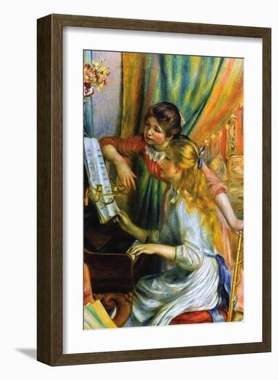 Girls At The Piano-Pierre-Auguste Renoir-Framed Art Print