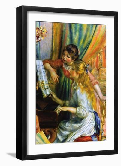 Girls At The Piano-Pierre-Auguste Renoir-Framed Art Print