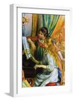 Girls At The Piano-Pierre-Auguste Renoir-Framed Art Print