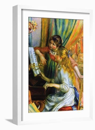 Girls At The Piano-Pierre-Auguste Renoir-Framed Art Print
