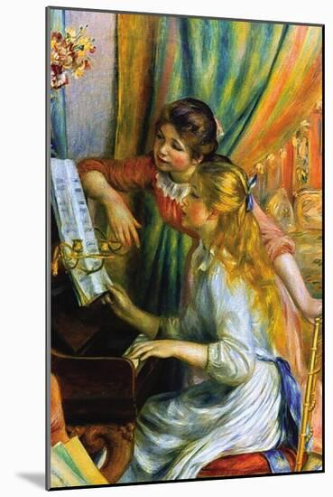 Girls At The Piano-Pierre-Auguste Renoir-Mounted Art Print