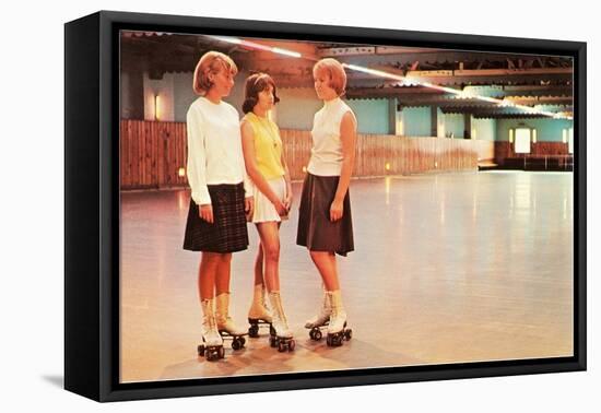 Girls at the Roller Rink-null-Framed Stretched Canvas