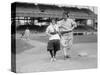 Girls Baseball-null-Stretched Canvas
