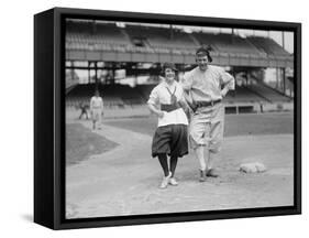 Girls Baseball-null-Framed Stretched Canvas