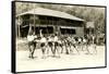 Girls Basketball Practice-null-Framed Stretched Canvas