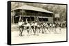 Girls Basketball Practice-null-Framed Stretched Canvas