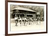 Girls Basketball Practice-null-Framed Art Print