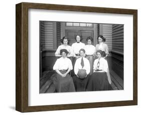 Girls' Basketball Team, Central School, Seattle (May 1909)-Ashael Curtis-Framed Premium Giclee Print