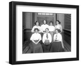 Girls' Basketball Team, Central School, Seattle (May 1909)-Ashael Curtis-Framed Premium Giclee Print