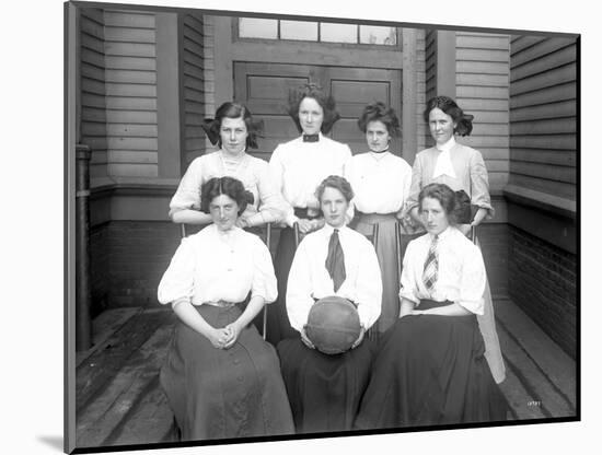 Girls' Basketball Team, Central School, Seattle (May 1909)-Ashael Curtis-Mounted Premium Giclee Print