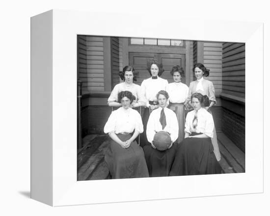 Girls' Basketball Team, Central School, Seattle (May 1909)-Ashael Curtis-Framed Stretched Canvas