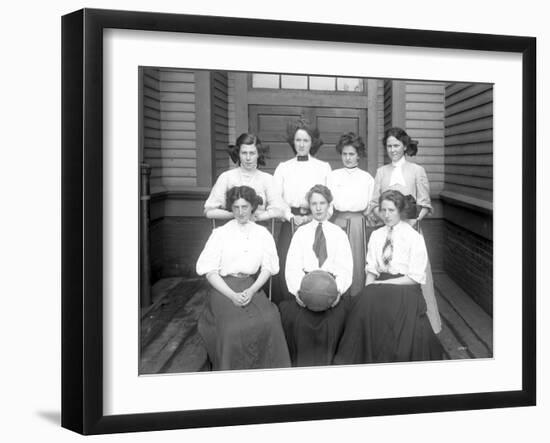 Girls' Basketball Team, Central School, Seattle (May 1909)-Ashael Curtis-Framed Giclee Print