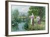 Girls Collecting Flowers-Henry John Yeend King-Framed Giclee Print