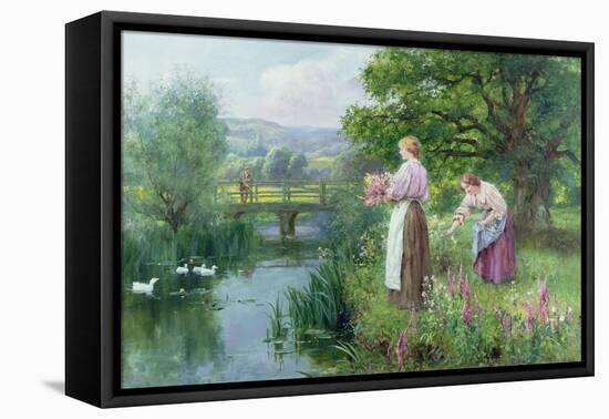 Girls Collecting Flowers-Henry John Yeend King-Framed Stretched Canvas