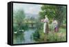 Girls Collecting Flowers-Henry John Yeend King-Framed Stretched Canvas