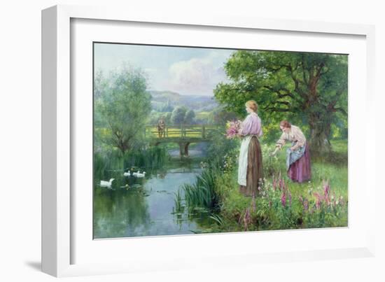 Girls Collecting Flowers-Henry John Yeend King-Framed Giclee Print