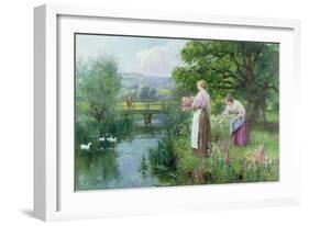 Girls Collecting Flowers-Henry John Yeend King-Framed Giclee Print