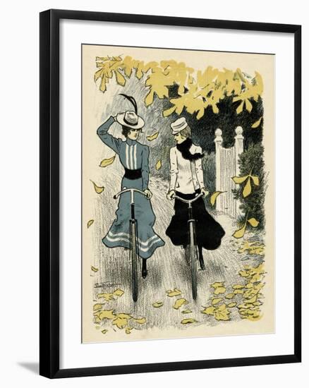 Girls Cycling, Autumn-Paul Fischer-Framed Art Print