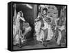 Girls Dancing the Can-Can at Baltarbarin Nightclub in Paris-null-Framed Stretched Canvas