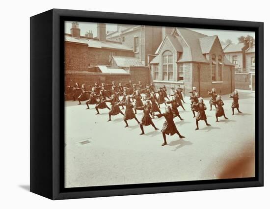 Girls Doing Drill in the Playground, Wilton Road School, London, 1907-null-Framed Stretched Canvas