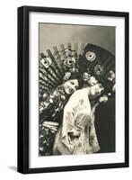 Girls Dressed as Geishas-null-Framed Art Print