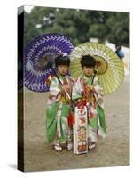 Girls Dressed in Kimono, Shichi-Go-San Festival (Festival for Three, Five, Seven Year Old Children)-null-Stretched Canvas