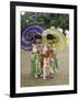 Girls Dressed in Kimono, Shichi-Go-San Festival (Festival for Three, Five, Seven Year Old Children)-null-Framed Photographic Print