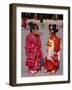 Girls Dressed in Kimono, Shichi-Go-San Festival (Festival for Three, Five, Seven Year Old Children)-null-Framed Photographic Print