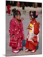 Girls Dressed in Kimono, Shichi-Go-San Festival (Festival for Three, Five, Seven Year Old Children)-null-Mounted Photographic Print