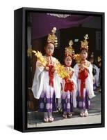 Girls Dressed in Traditional Costume, Festival of the Ages (Jidai Matsuri), Kyoto, Honshu, Japan-null-Framed Stretched Canvas