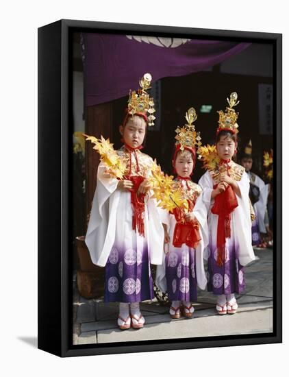 Girls Dressed in Traditional Costume, Festival of the Ages (Jidai Matsuri), Kyoto, Honshu, Japan-null-Framed Stretched Canvas