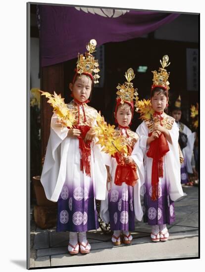 Girls Dressed in Traditional Costume, Festival of the Ages (Jidai Matsuri), Kyoto, Honshu, Japan-null-Mounted Photographic Print