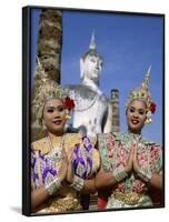 Girls Dressed in Traditional Dancing Costume at Wat Mahathat, Sukhothai, Thailand-Steve Vidler-Framed Photographic Print