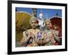 Girls Dressed in Traditional Dancing Costume at Wat Mahathat, SUKhothai, Thailand-Steve Vidler-Framed Photographic Print