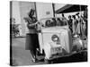 Girls Examining the New Crosley Car at the New York World Fair-null-Stretched Canvas