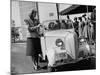 Girls Examining the New Crosley Car at the New York World Fair-null-Mounted Premium Photographic Print