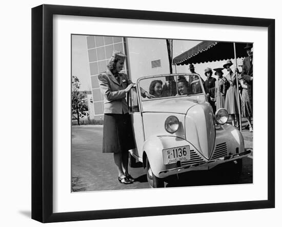 Girls Examining the New Crosley Car at the New York World Fair-null-Framed Photographic Print