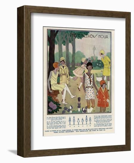 Girls Fashions 1929-null-Framed Art Print