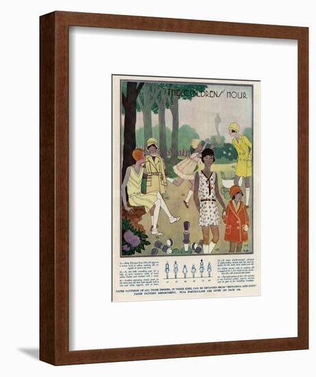 Girls Fashions 1929-null-Framed Art Print